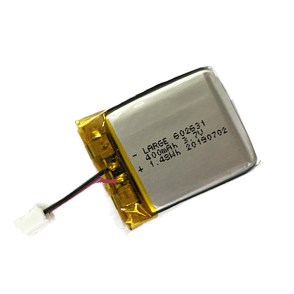 3.7V 400mAh 醫療設備聚合物鋰電池，鈷酸鋰材料